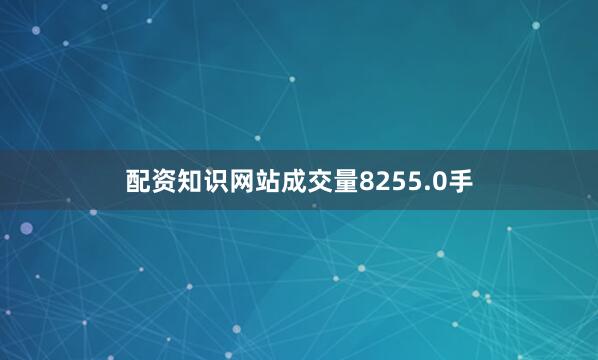 配资知识网站成交量8255.0手